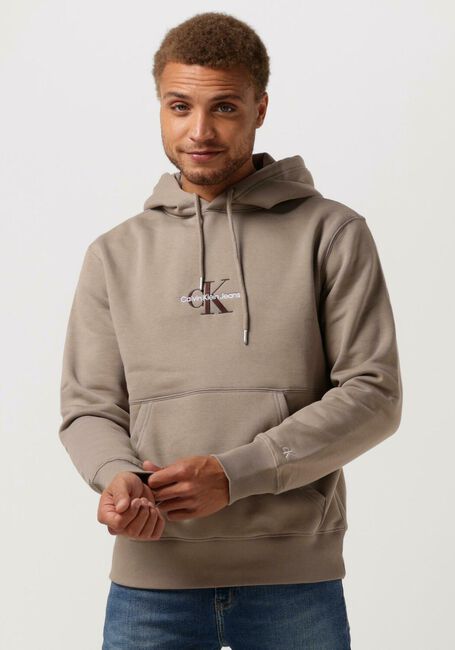 Taupe CALVIN KLEIN Sweatshirt MONOLOGO HOODIE - large