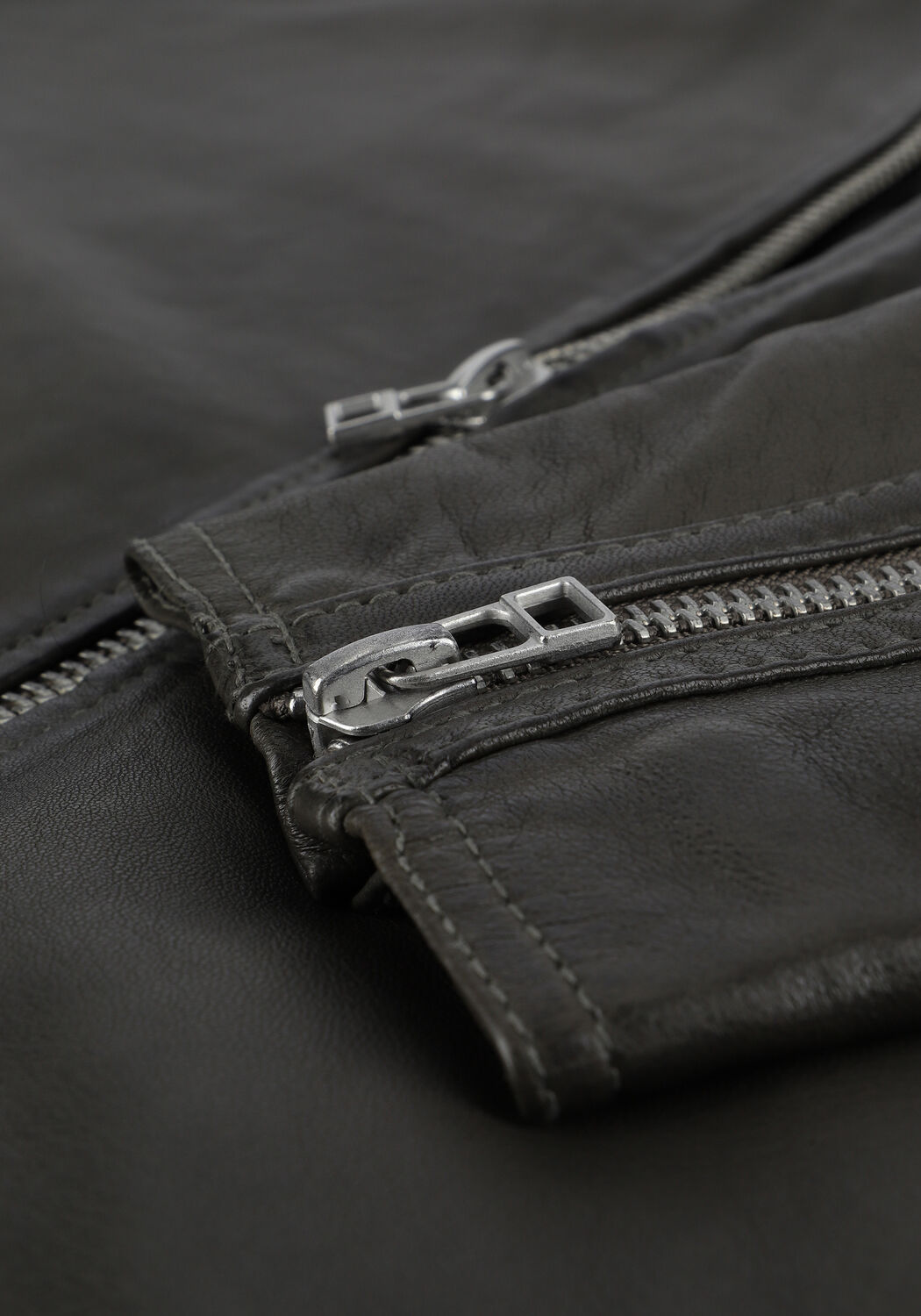 Gr&uuml;ne GOOSECRAFT Lederjack GC GALWAY BIKER - large