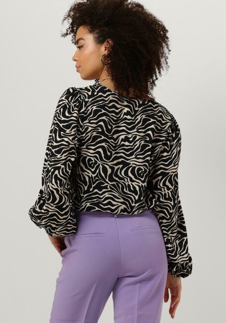Schwarze OBJECT Blusen OBJLEONORA L/S V-NECK TOP - large