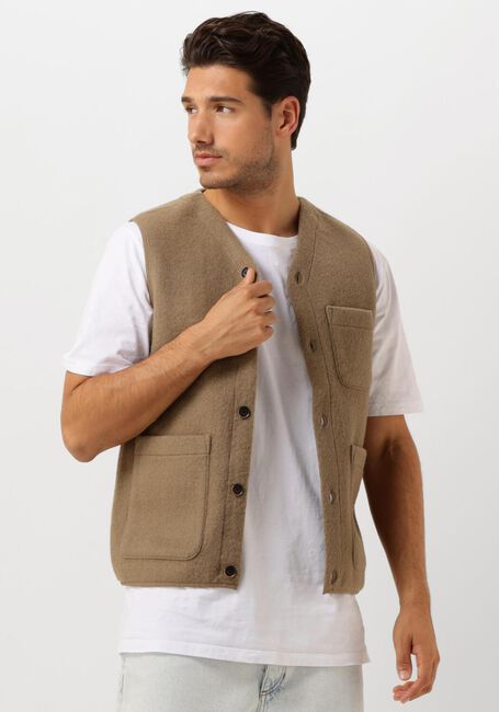Braune ANERKJENDT Strickjacke AKRASMUS BOILED WOOL - large