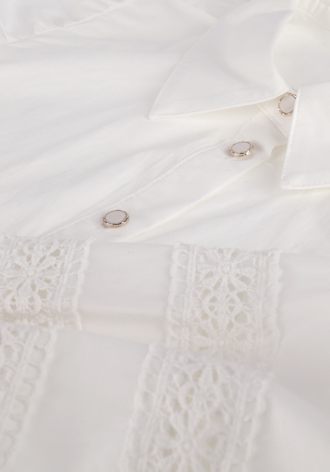 Nicht-gerade weiss SUMMUM Blusen SHIRT LACE APPLIQU&Eacute; POPLIN STR - large