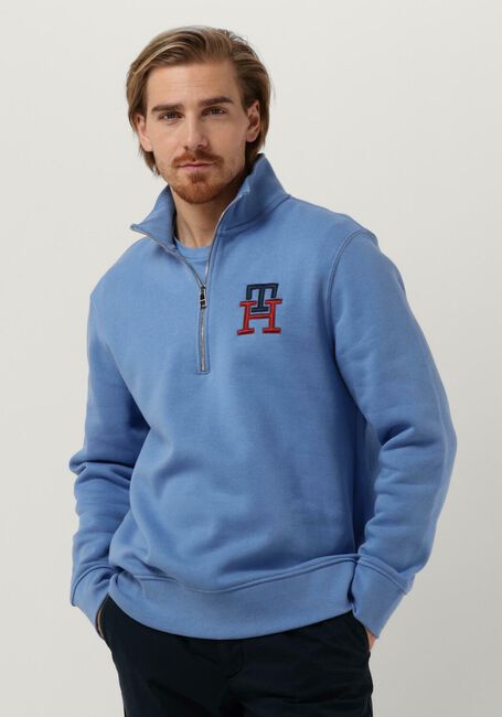 Blaue TOMMY HILFIGER Pullover ESSENTIAL MONOGRAM HALF ZIP - large