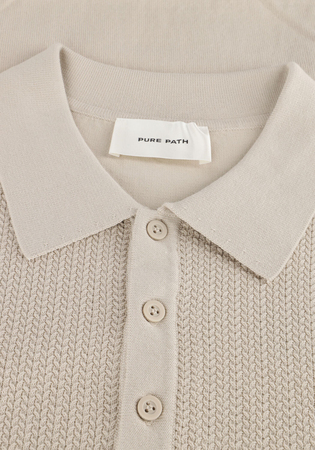 Beige PURE PATH Polo-Shirt REGULAR FIT POLO SS KNITWEAR - large
