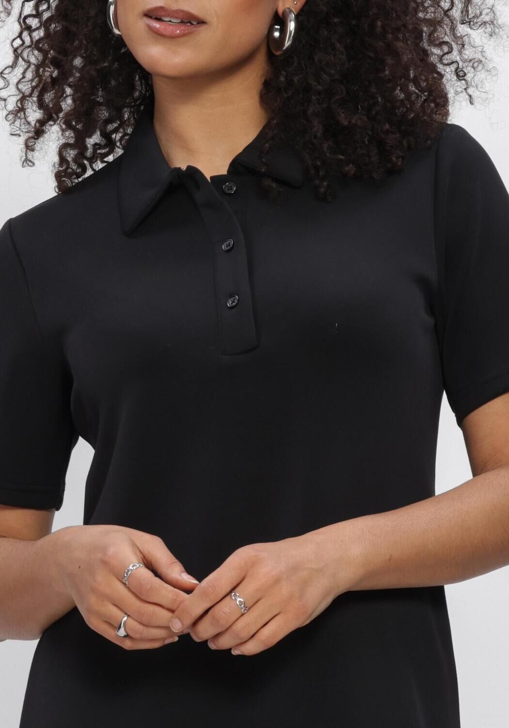 Schwarze MY ESSENTIAL WARDROBE Midikleid MWHELLE POLO LONG DRESS - large