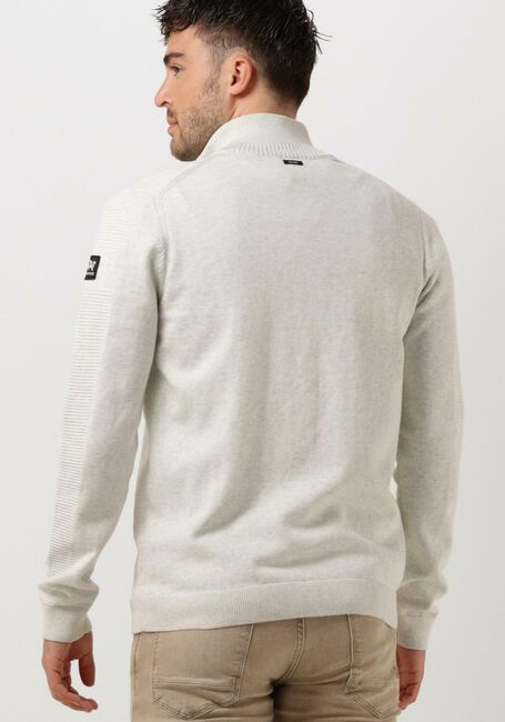 Weiße VANGUARD Strickjacke ZIP JACKET COTTON MELANGE - large