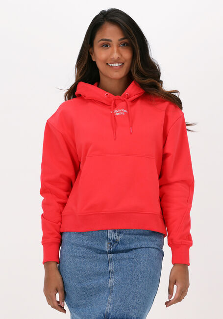 Rote CALVIN KLEIN Sweatshirt STACKED LOGO HOODIE - large