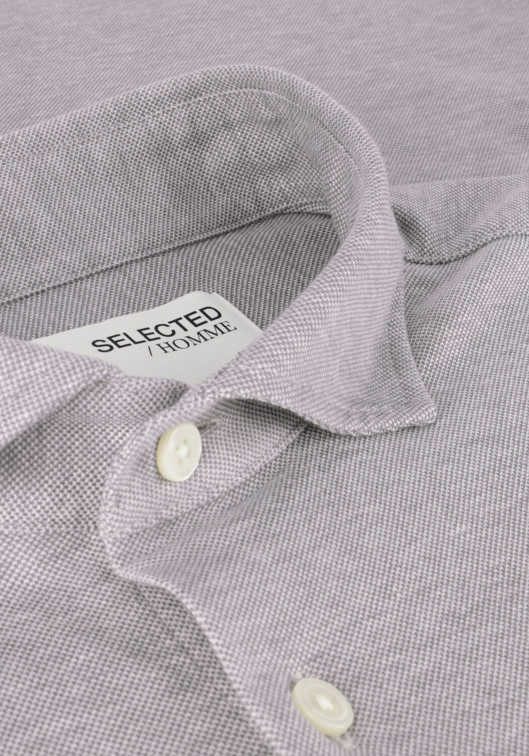 Beige SELECTED MEN Casual-Oberhemd SLHSLIMBOND-PIQUE KNIT-SHIRT LS B - large