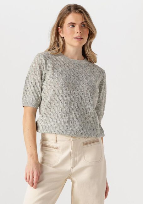 Hellgrau MOS MOSH T-shirt MMKARIN MARISOL SS LINEN KNIT - large