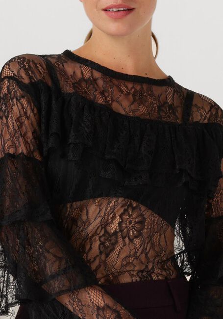 Schwarze ALIX THE LABEL Blusen RUFFLE LACE TOP - large