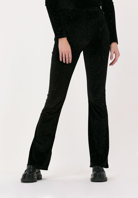 Schwarze COLOURFUL REBEL Schlaghose JOLIE VELVET MULTI GLITTER DOT - large