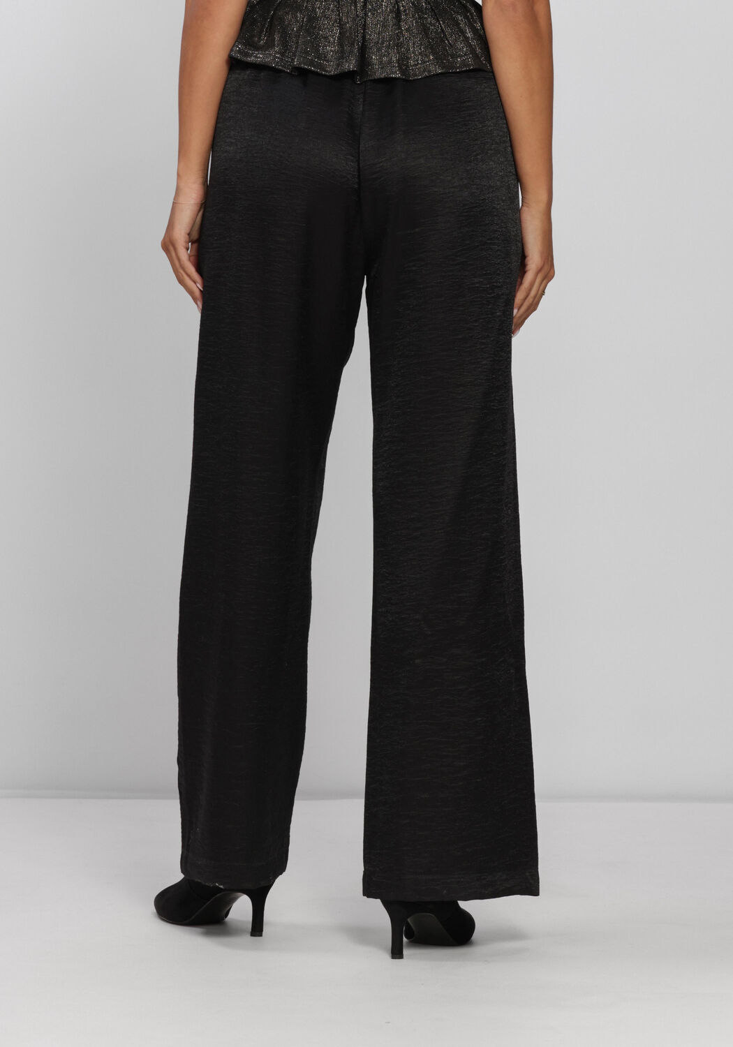 Schwarze BY-BAR Weite Hose PELLE METALLIC PANTS - large