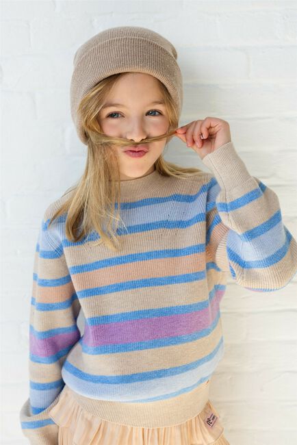 Sand NONO Pullover K-SOFT GIRLS STRIPED KNITTED SWEATER SAND - large