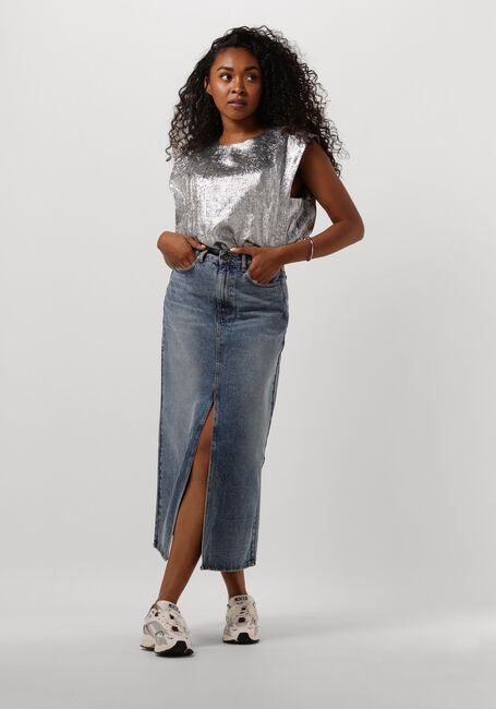 Blaue CO'COUTURE Midirock VIKA SLIT DENIM SKIRT - large