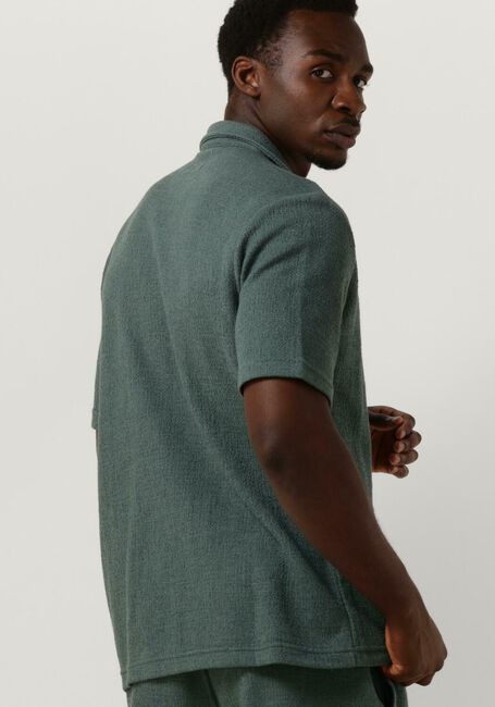 Grüne PURE PATH Casual-Oberhemd STRUCTURED SHORTSLEEVE SHIRT WITH CHEST POCKET AND EMBROIDERY - large