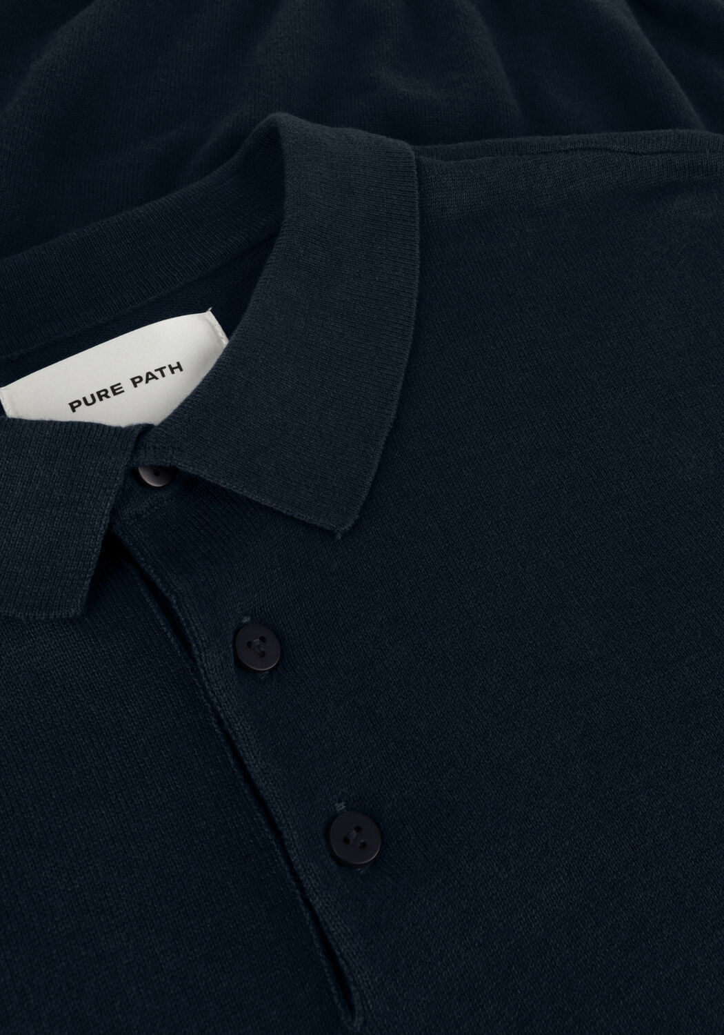 Dunkelblau PURE PATH Polo-Shirt KNIT POLO WITH CHESTPRINT - large
