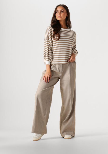 Beige SUMMUM Sweatshirt JERSEY SWEATER WAFFLE LUREX STRIPE - large