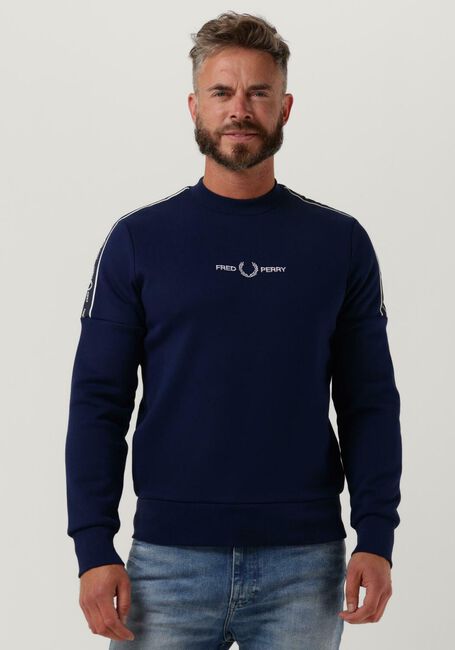 Dunkelblau FRED PERRY Sweatshirt TAPE SLEEVE SWEATSHIRT - large
