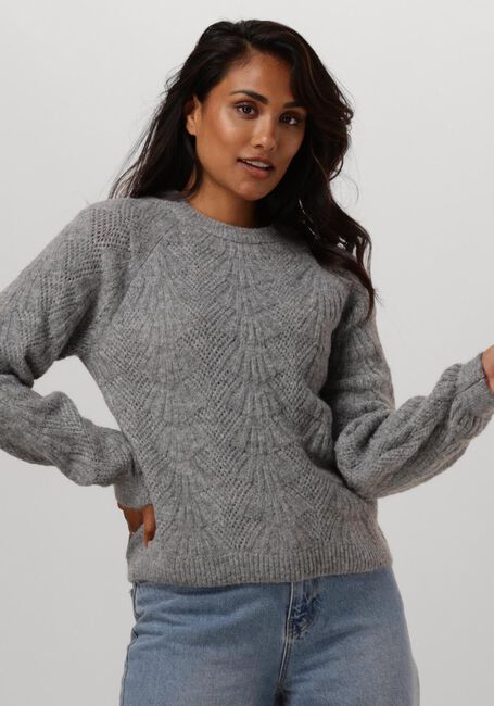 Graue OBJECT Pullover OBJFLORA RE L/S KNIT PULLOVER - large