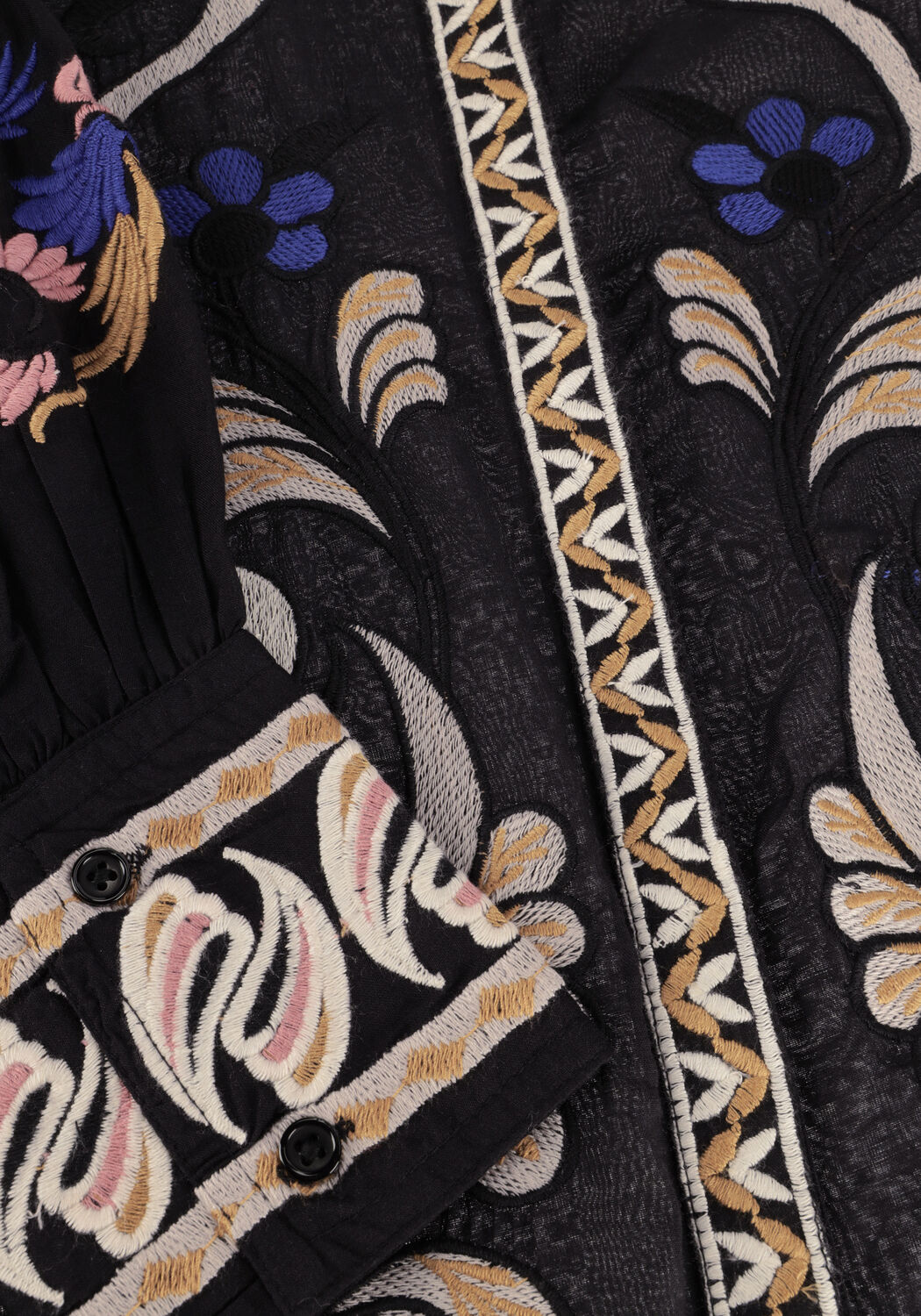 Schwarze SUMMUM Blusen BLOUSE EMBROIRERED VOILE - large