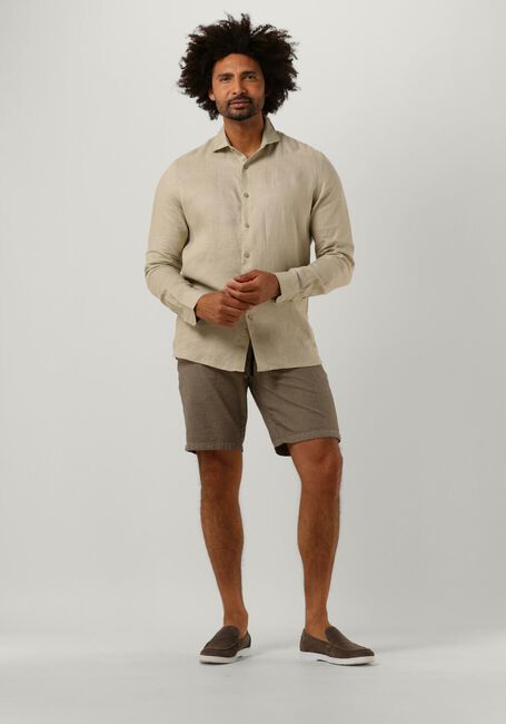Braune DSTREZZED Kurze Hose LANCASTER JOGGER SHORTS SEERSUCKER STRIPE - large