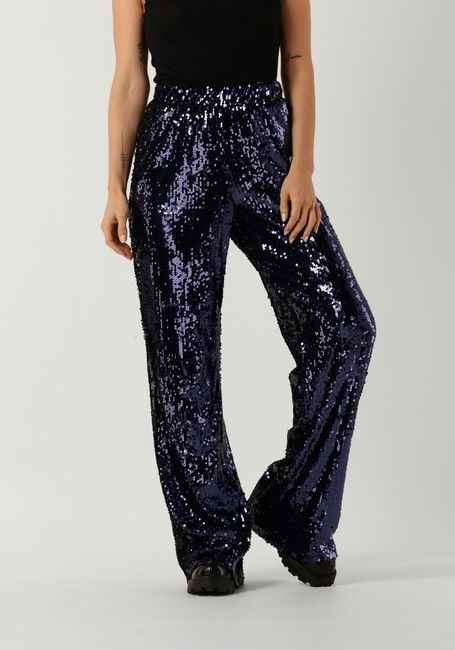 Blaue COLOURFUL REBEL Hose EMY SEQUINS FLARE PANTS - large
