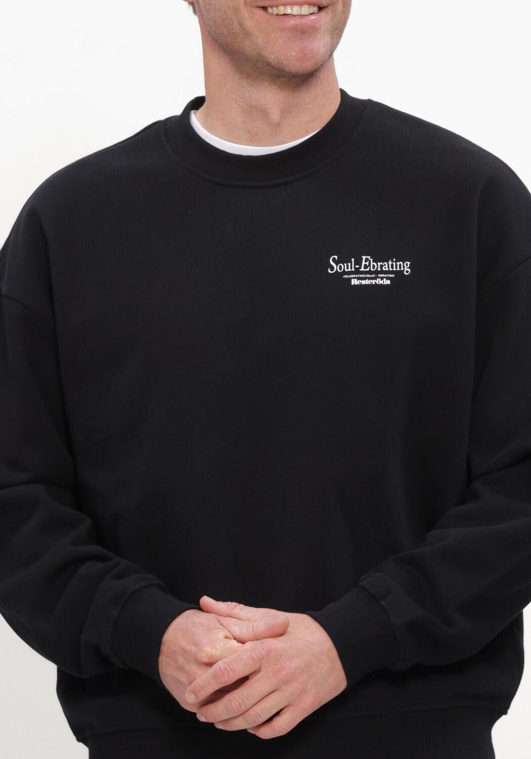 Schwarze RESTER&Ouml;DS Pullover RTDRAKE CHESTPRINT CREW - large