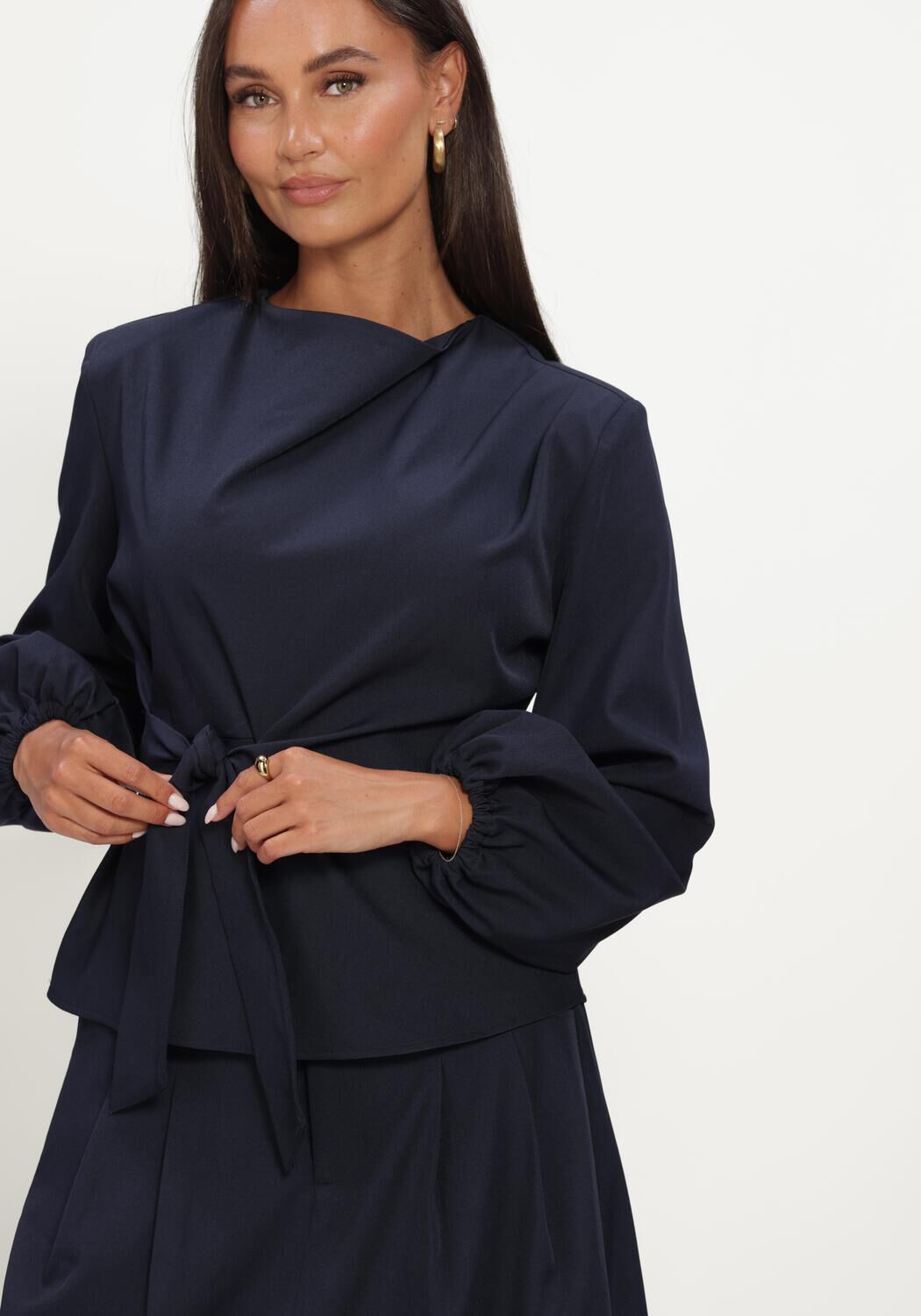 Dunkelblau CO'COUTURE Blusen LUNACC TIE BLOUSE - large