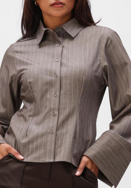 Taupe NEO NOIR Blusen ROSA PINSTRIPE MELANGE SHIRT - large