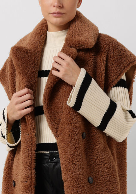 Camelfarbene BEAUMONT Teddy-Jacke REVERSIBLE LAMMY LONG BODY - large