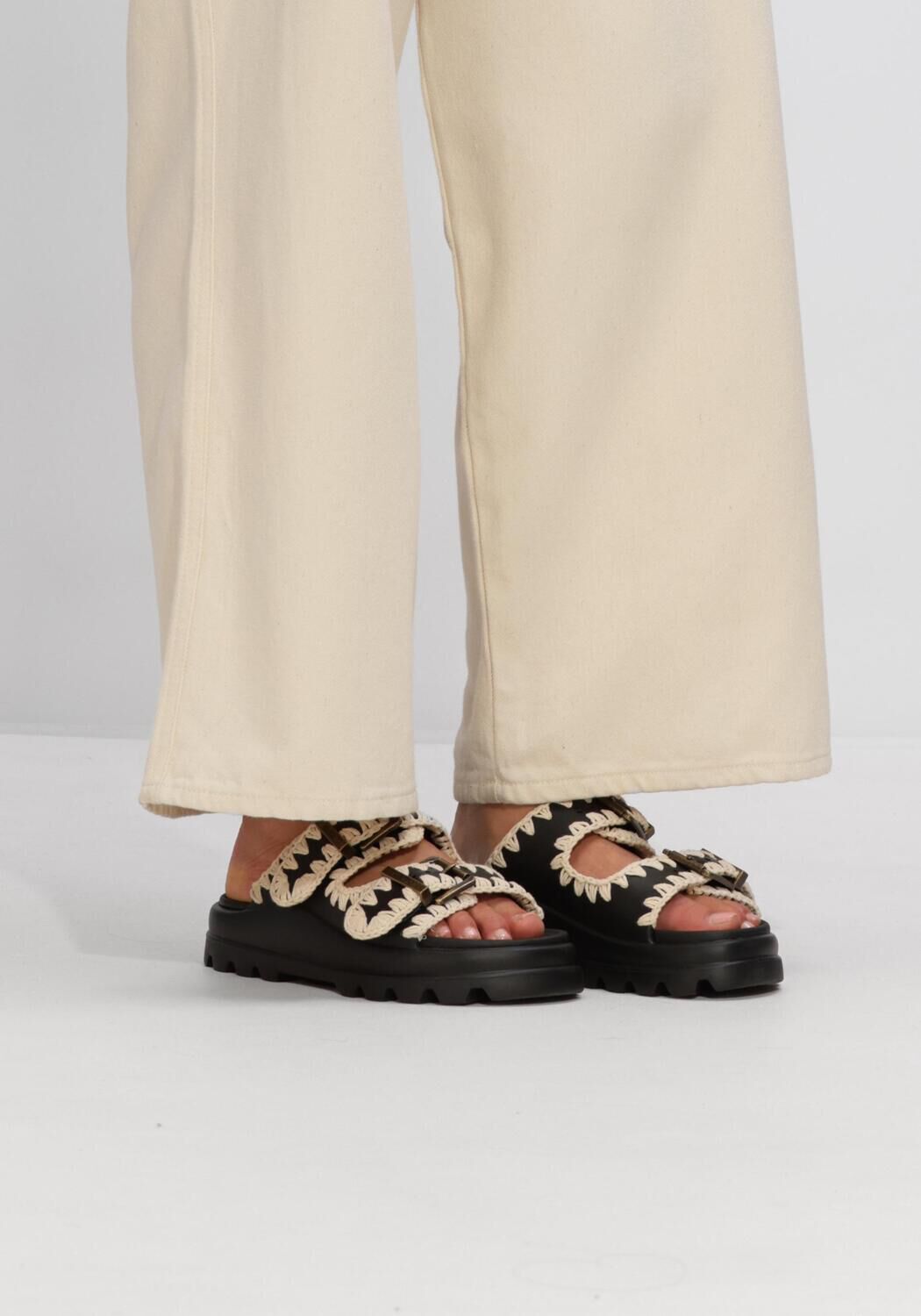 Schwarze MOU Badelatschen EVA ONE-PIECE SLIDE TWO-BUCKLES - large