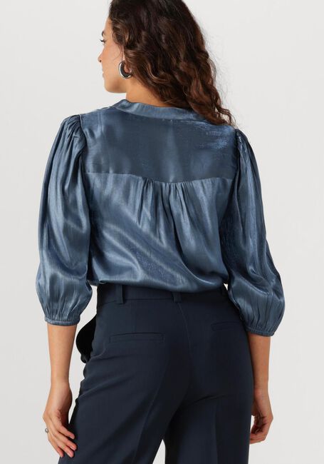 Blaue JANSEN AMSTERDAM Blusen BO BLOUSE SQL 782 3/4 PUFF SLEEVE - large