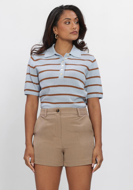 Mehrfarbige/Bunte MODSTR&Ouml;M Tops & T-shirts MALVAMD SS STRIPE POLO - large