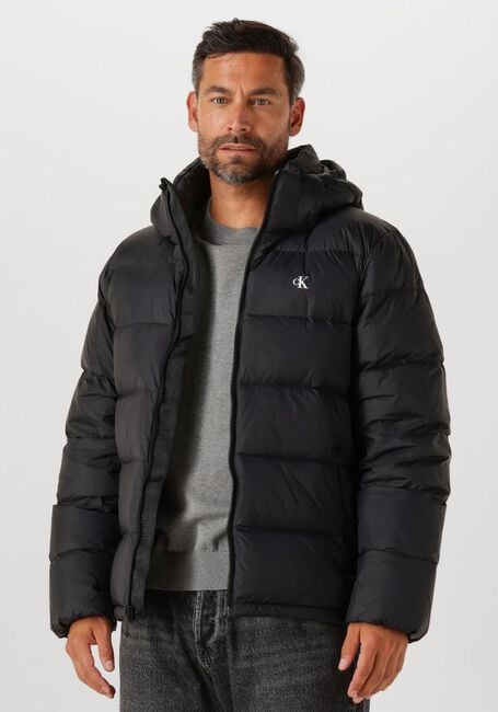 Schwarze CALVIN KLEIN Wattierte Jack LS NYLON ZIP OFF HOOD DOWN PURRFER - large