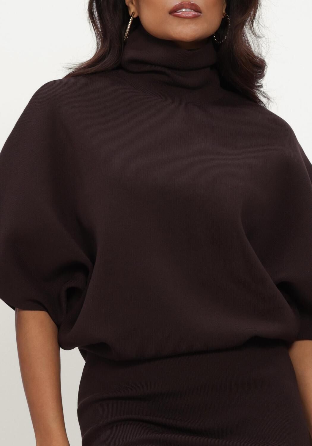Braune NOTRE-V Midikleid NV-IYLA - large