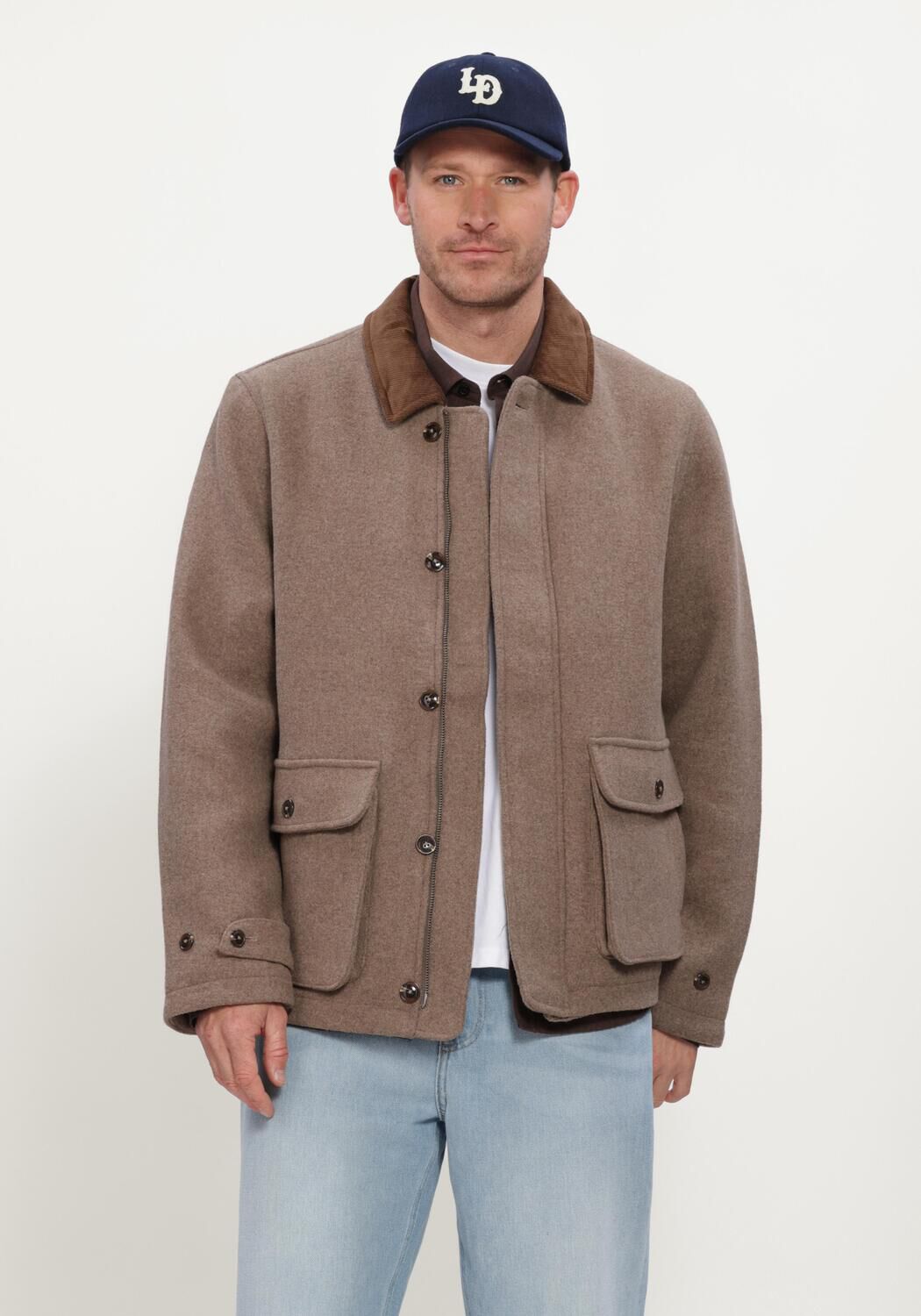 Beige LES DEUX Jack MELANGE WOOL JACKET - large