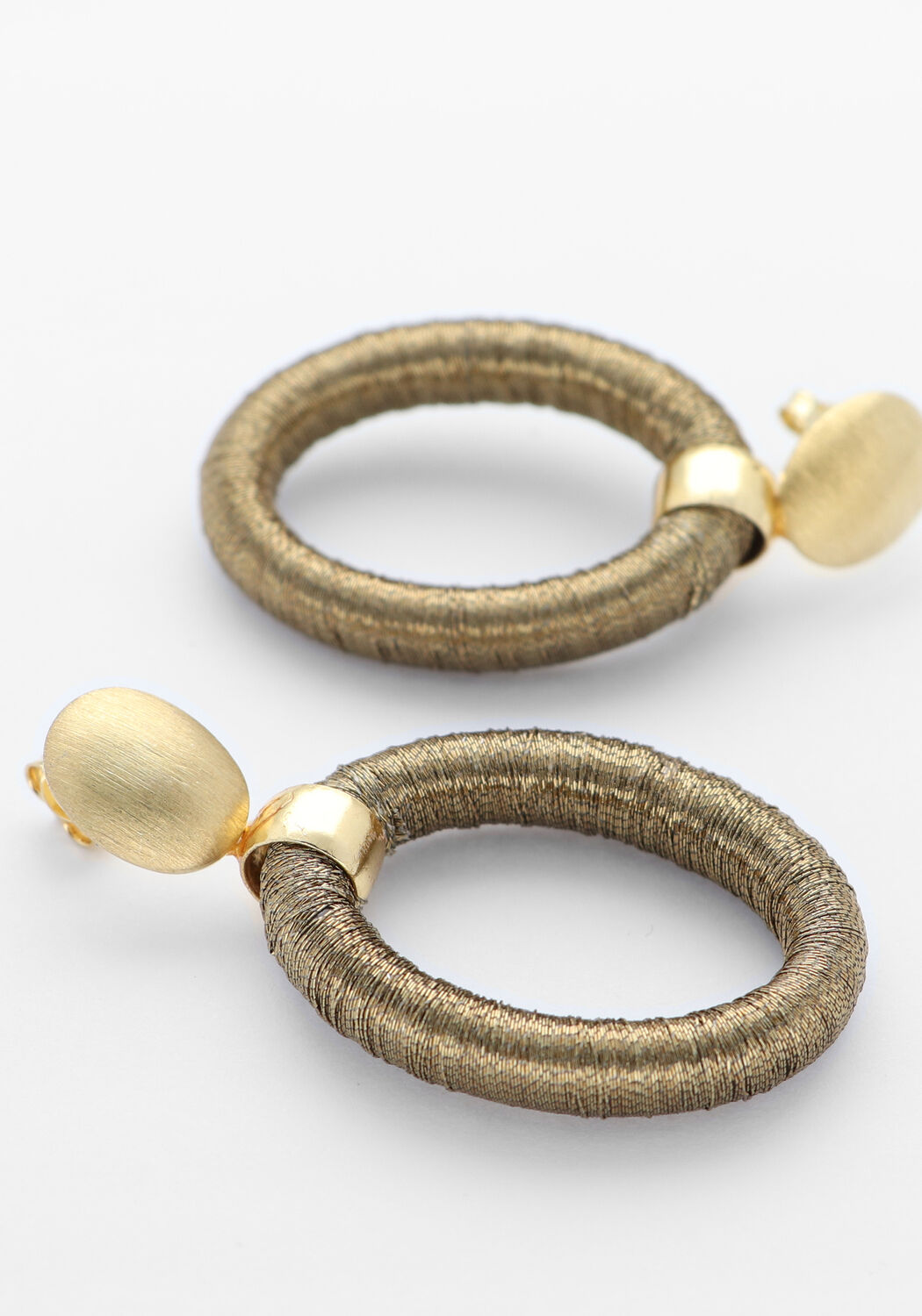 Goldfarbig LOTT. GIOIELLI Ohrringe OVAL WITH BEAD THREATED S - large