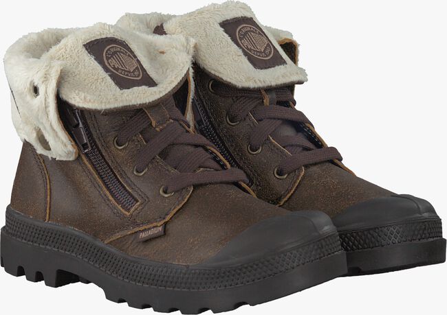 Braune PALLADIUM Ankle Boots BAGGY LEATHER ZIP KIDS - large