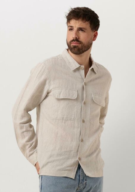 Beige SELECTED HOMME Casual-Oberhemd SLHMADS-LINEN OVERSHIRT LS NOOS - large