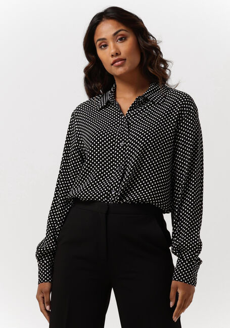 Schwarze VANILIA Blusen DOTTED SHORT SHIRT - large