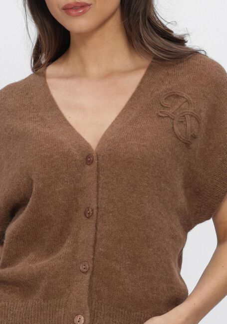 Braune DANTE6 Strickjacke ZYRA SHORT SLEEVE CARDIGAN - large