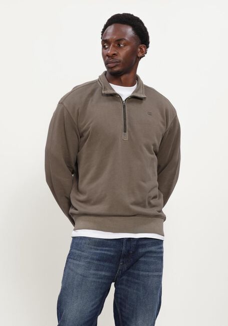 Taupe G-STAR RAW Pullover UNIT WASHED HALF ZIP SW L\S - large