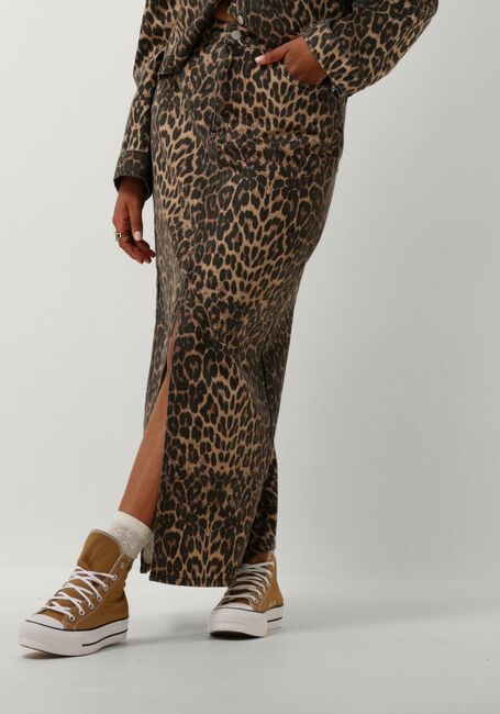 Braune NEO NOIR Maxirock FRANKIE LEOPARD SKIRT - large