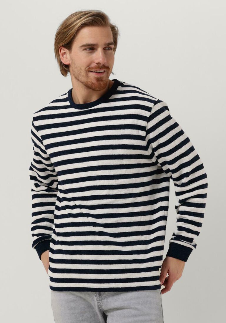 dunkelblau scotch & soda pullover textured stripe sweatshirt