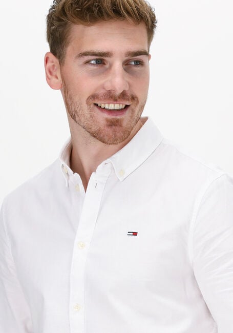 Weiße TOMMY JEANS Casual-Oberhemd TJM SLIM STRETCH OXFORD SHIRT - large