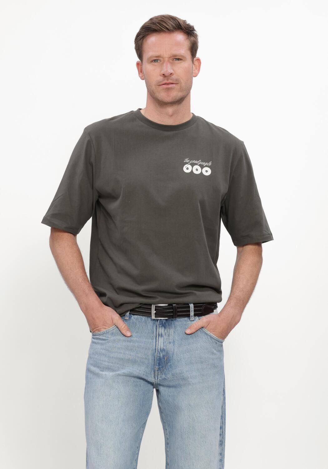 Dunkelgr&uuml;n THE GOODPEOPLE T-shirt TUUR - large