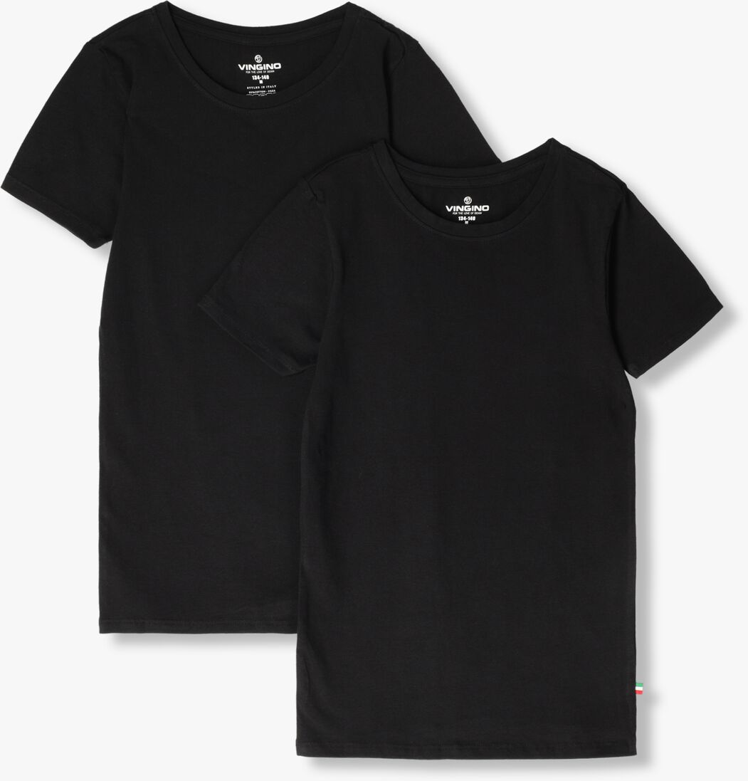 schwarze vingino t-shirt boys t-shirt round neck (2-pack)