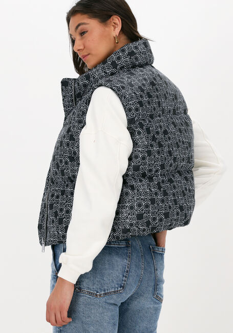 Schwarze MICHAEL KORS Bodywarmer OUTLINE LOGO PUFFER VEST - large