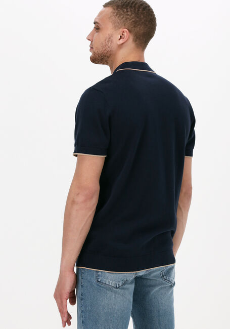 Blaue SELECTED HOMME Polo-Shirt SLHHANK SS KNIT BUTTON POLO - large