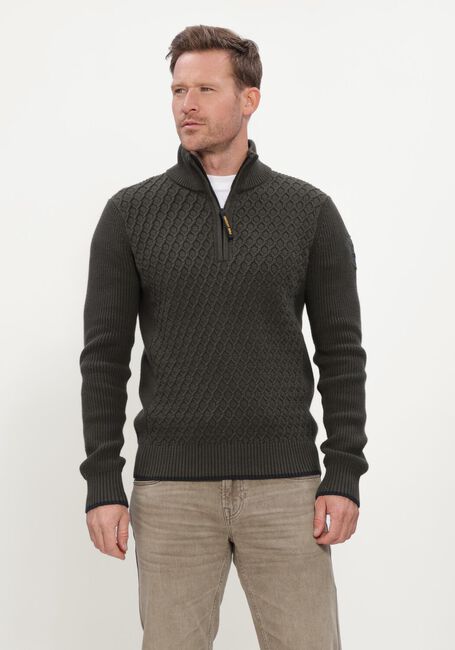 Dunkelgr&uuml;n PME LEGEND Pullover HALF ZIP COLLAR COTTON - large
