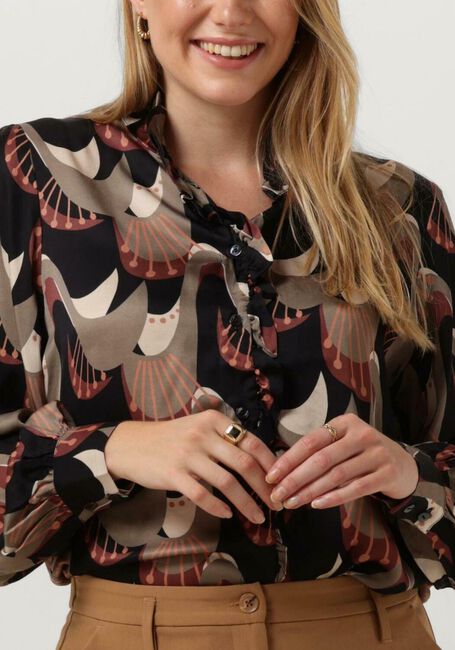 Mehrfarbige/Bunte SUMMUM Blusen BLOUSE ABSTRACT PEACOCK - large
